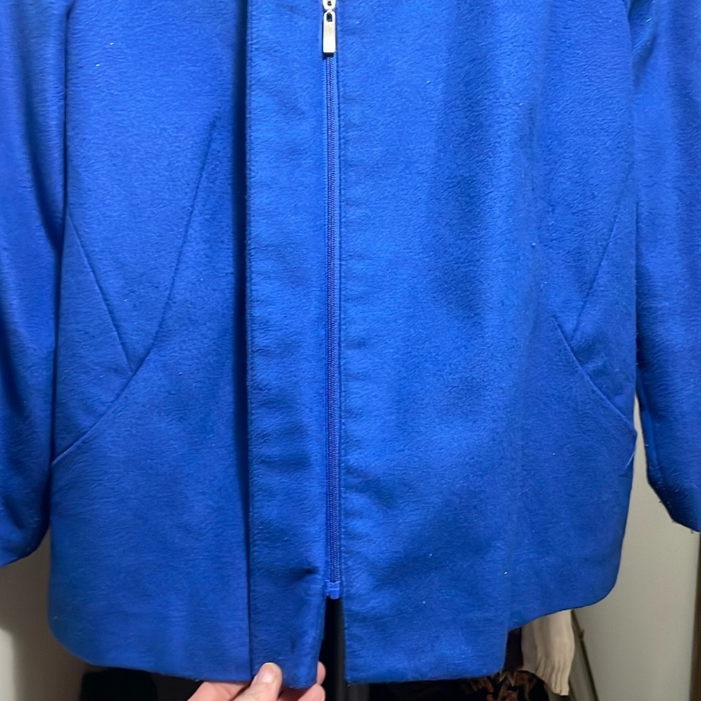 Harve Benard Blue Blazer with Silver Zipper